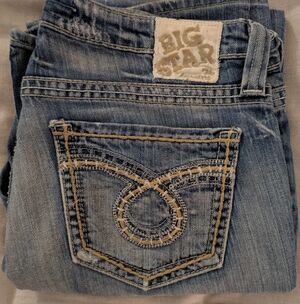 Big Star Women's Denim Jeans with Stitch Detail. Size 30 Long Boot Cut.